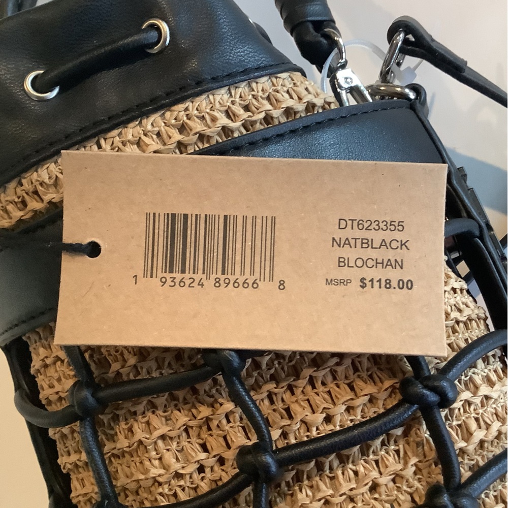 Steve Madden Natblack Blochan Drawstring Bucket Bag New - Picture 6 of 6